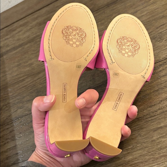 NIB [Vince Camuto] Linanna Block Heel Slip-On Sandals in Lotus Pink Women's 6.5 - Picture 10 of 13